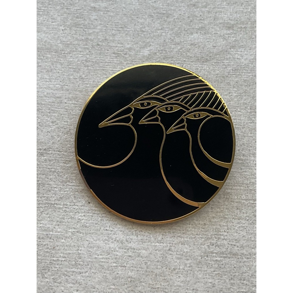 vintage Laurel Burch "Celestial Birds" brooch Pin Estate Jewelry